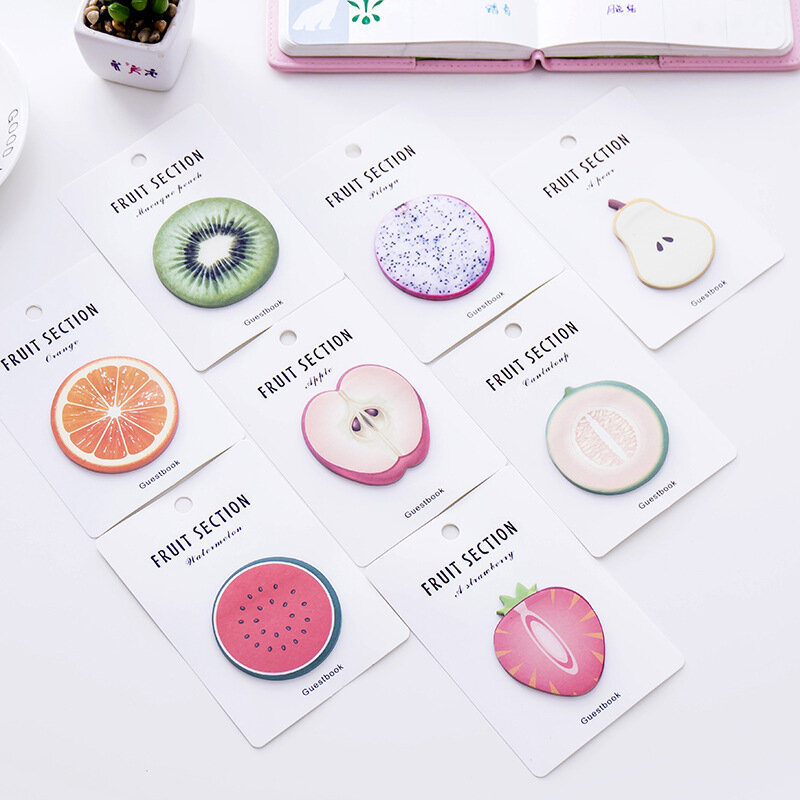 1 pcs Cute Kawaii Fruit Notebook Memo Pad note adesive autoadesive forniture scolastiche per ufficio Memo Pad