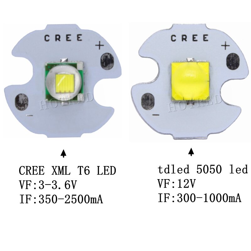 CREE XML XM-L T6 LED U2 10W 콜드 화이트 웜 화이트 블루 UV 고출력 LED 이미터 다이오드, 14mm 16mm 20mm 25mm PCB DIY용, 1 개