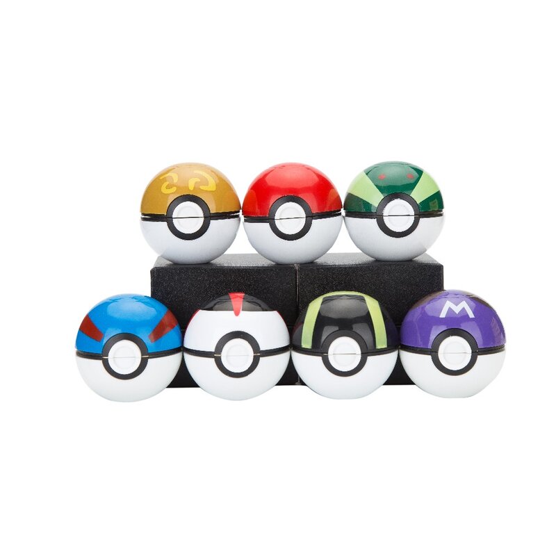Moedor de ervas de pokemon 50mm, mais novo jogo de pokemon e pokeball pikachu moedor de ervas com caixas de presente