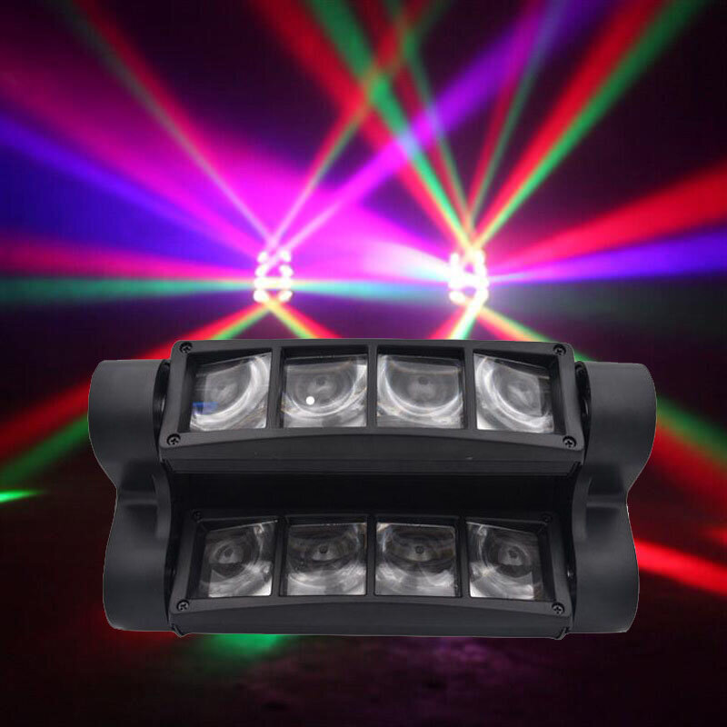 Mini Lumière Araignée à Tête Mobile 8x10W RGBW, Éclairage de Scène à Faisceau, DMX 512, Idéal pour DJ, ixen Boîte de Nuit