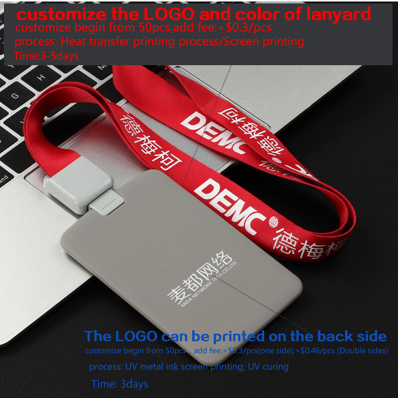 Dezhi-chowany smycz z krzemionką materiał żelowy plakietka identyfikacyjna posiadacze akcesoria Bank posiadacz karty kredytowej