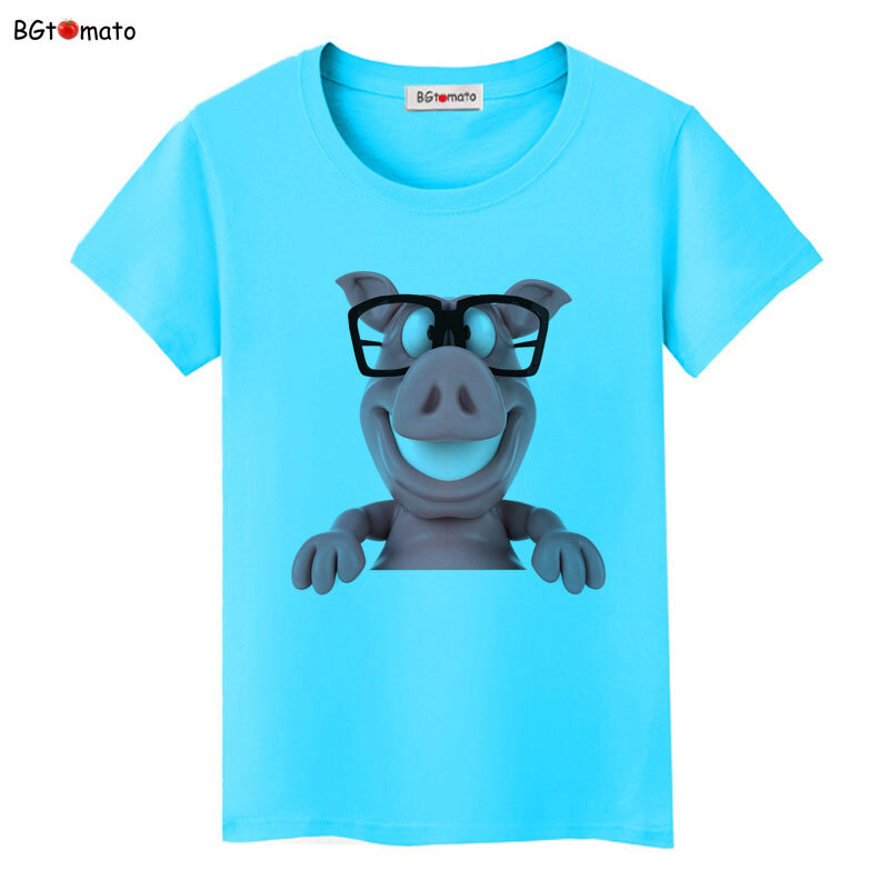T-shirt de dessin animé de overde lunettes de soleil 3D pour les femmes, joli t-shirt rose 5.0, marque originale, bonne qualité, t-shirts d'été cool