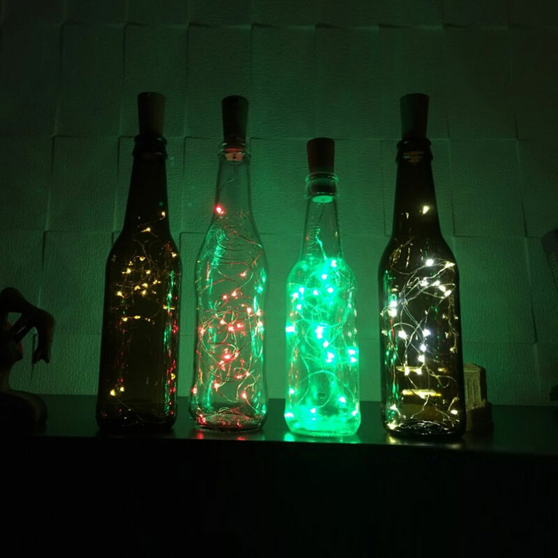 10X 30LEDs 3M korek do butelki Christmas Garland drut miedziany wąż ledowy Fairy światła do użytku wewnątrz pomieszczeń nowy rok dekoracje ślubne