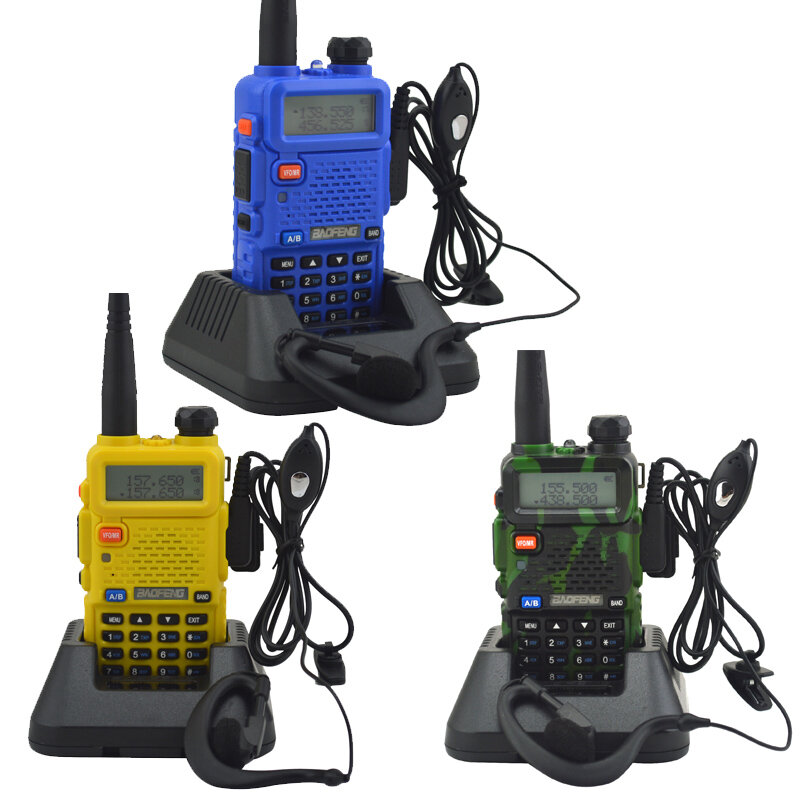 Baofeng لاسلكي تخاطب uv-5r ثنائي النطاق اتجاهين راديو VHF/UHF 136-174MHz و 400-520MHz FM المحمولة جهاز الإرسال والاستقبال مع سماعة