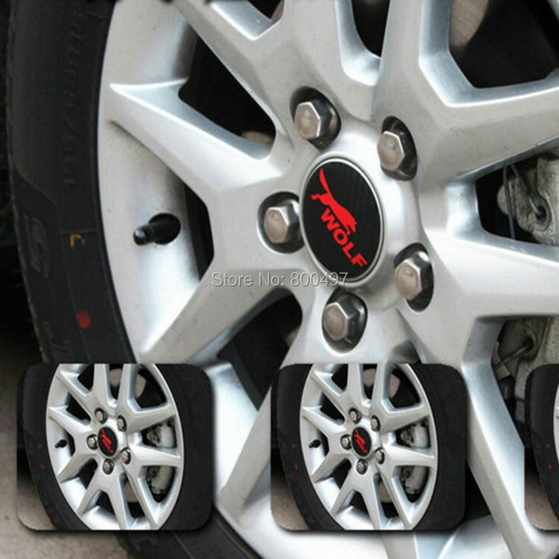Newest 3D Carbon Fiber Vinyl  Set Steering Wheel Emblems  Wheel Hub Stickers Wolf Decasl for Ford Focus MK1 MK2 MK3 Focus ST RS