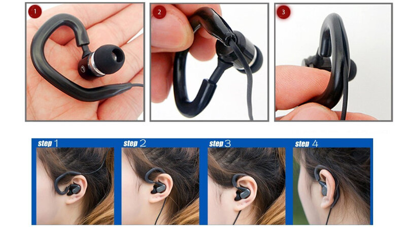 2 pares de ganchos universales de Audio para auriculares, gancho de silicona suave extraíble para auriculares deportivos, color negro
