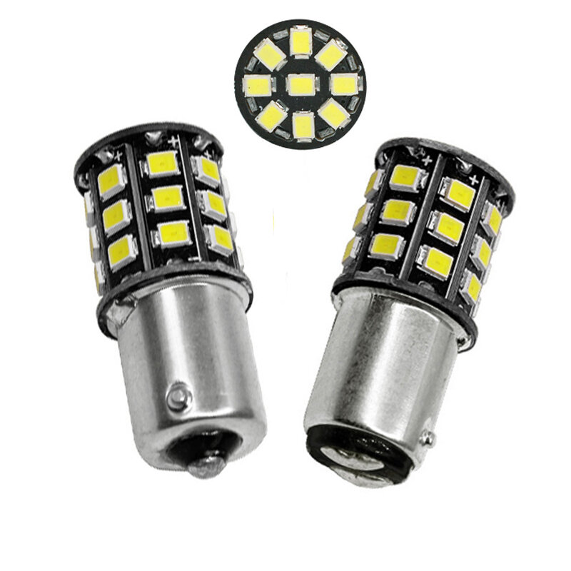 Lâmpada de led para sinal de seta drl, lâmpada para estacionamento de freio, 12v, 100 peças, s25 1157 bay15d 1156 ba15s, 33smd 2835