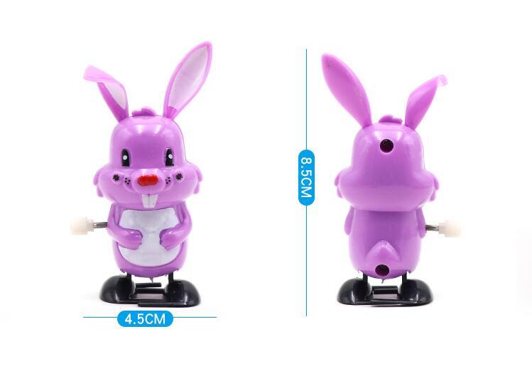 IWish-conejo de cuerda caliente de 90mm para niños, juguetes con mecanismo de relojería, conejo para caminar, liebres de dibujos animados, conejos, juguete clásico para el día del Domingo de Pascua