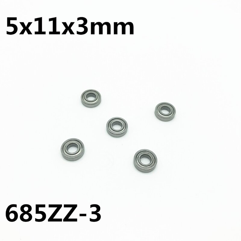 Rodamiento de bolas en miniatura, rodamiento de ranura profunda, 685ZZ-3, 5x11x3mm, alta calidad, 685Z, 10 Uds.