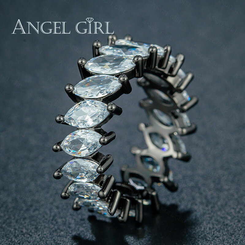 Ангел Роскошные геометрический Дизайн Для женщин модные свадебные кольцо из розового золота кольцо Кольца для Для женщин летние Обручение ...