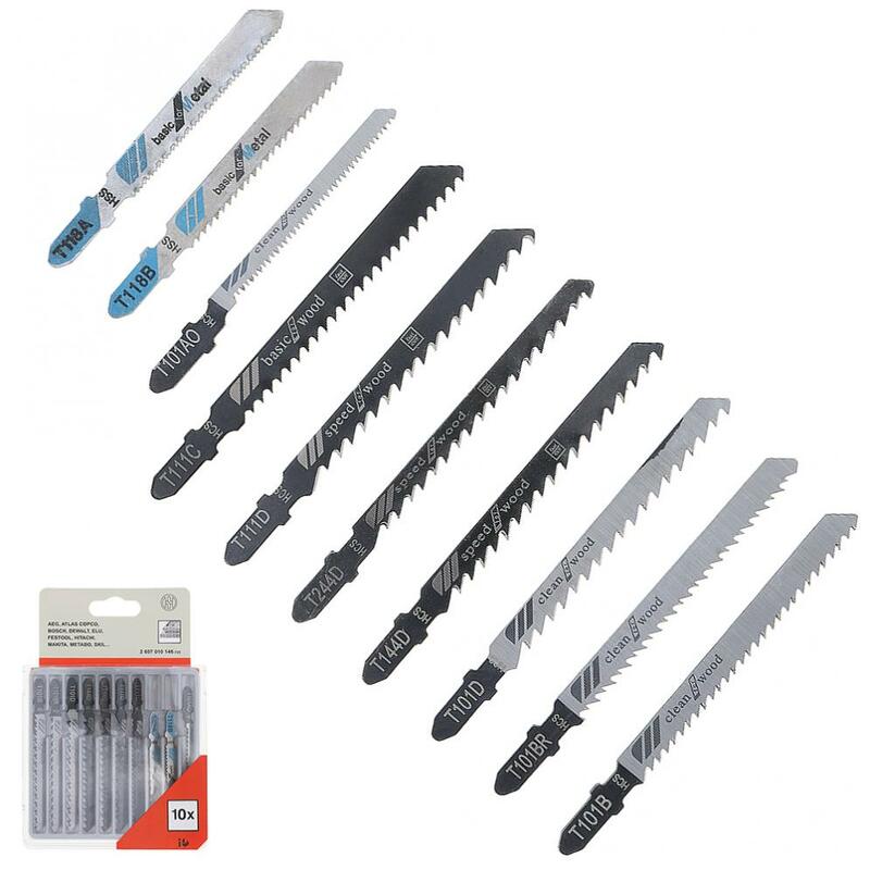 10 Pcs/set HSS & HCS Kombinasi Reciprocating Saw Blades Pemotongan Lurus Jig Saw untuk Kerajinan Kayu/Plastik Pvc