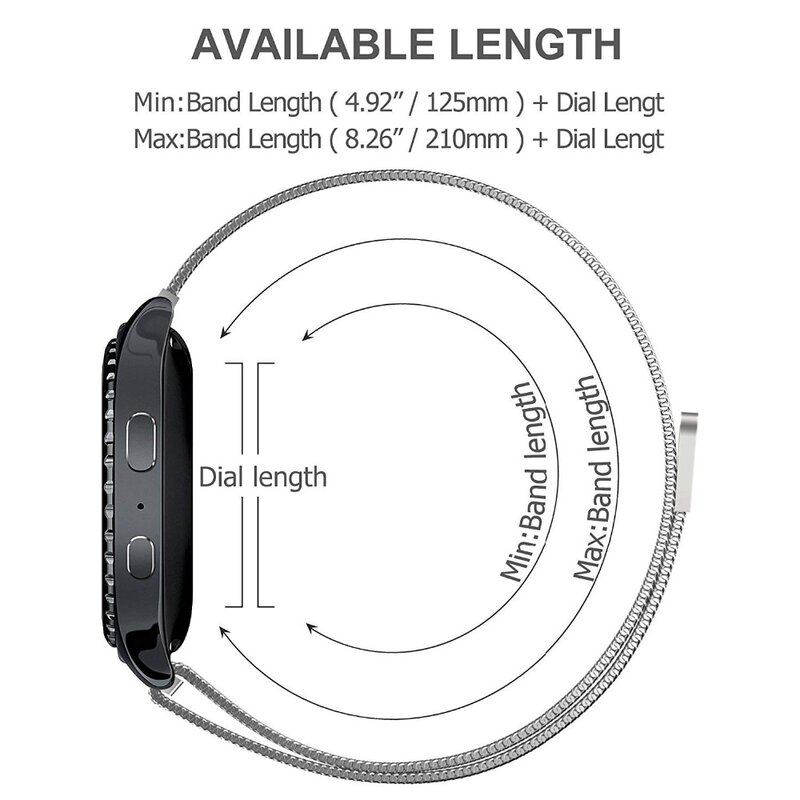 20 мм 22 мм ширина нержавеющей стали ремешок для samsung Galaxy Watch 42 мм 46 мм Миланский Браслет металлический магнитный релиз