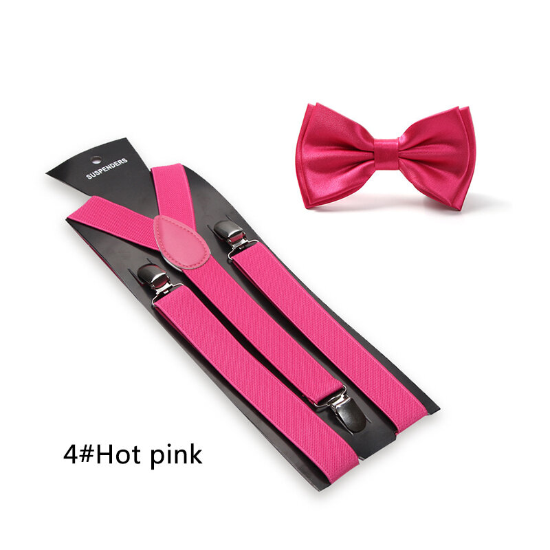 الكلاسيكية 20 الألوان الصلبة النساء الرجال الحمالات ربطة القوس Tie مجموعة الأقواس ل بنطلون السراويل حامل فراشة عقدة مجموعات مكتب عادية هدية