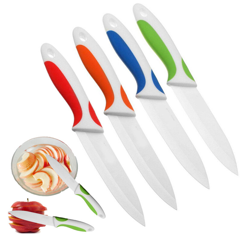 3/4/5 дюймов белый нож для фруктов лезвие с цветными ручками керамический парный Керамика ножи Одежда высшего качества Кухня Ножи Пособия по ...