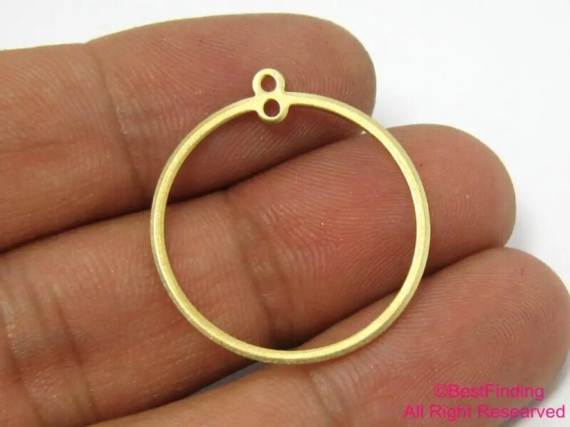 30pcs Brass Charms, Earring Connectors, Earring Accessories, Round Circle Brass Finding, 25x1mm, Jewelry making - R517