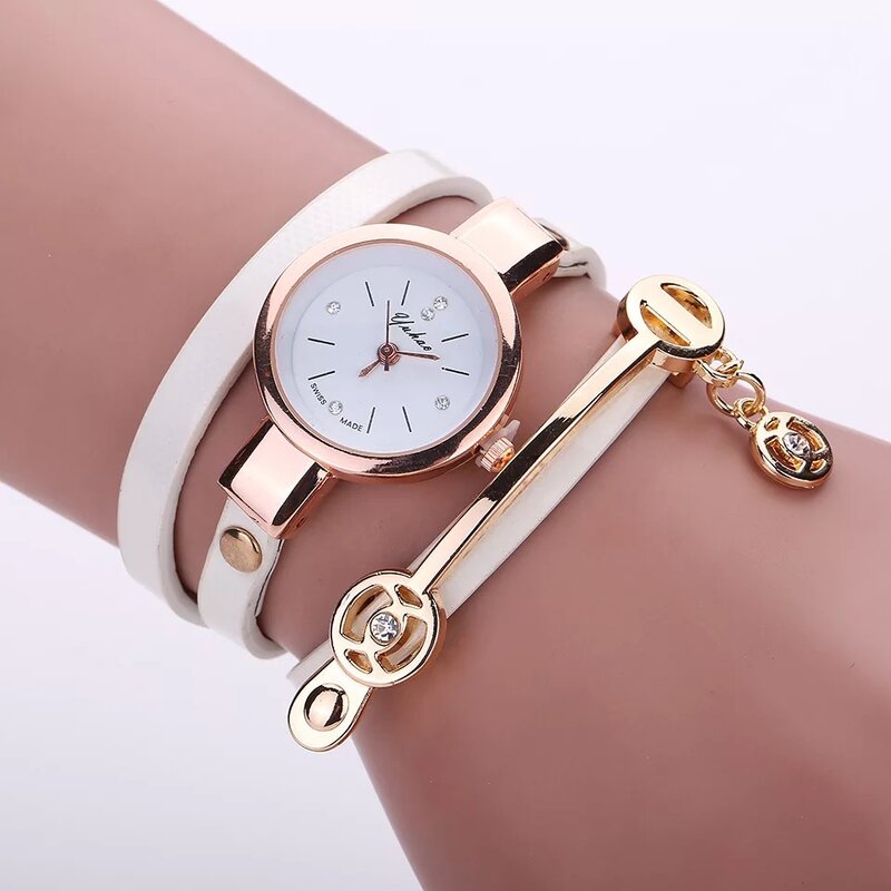 Модные женские часы с 3-слойным ремешком, хорошее качество, модные женские часы-браслет