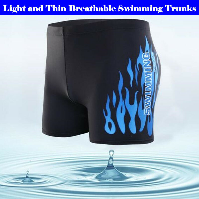 Мужские шорты для плавания 500p, гоночный купальный костюм, плавки, плавки для плавания, дышащая одежда для плавания, шорты с языками пламени, 4XL, большие ярды