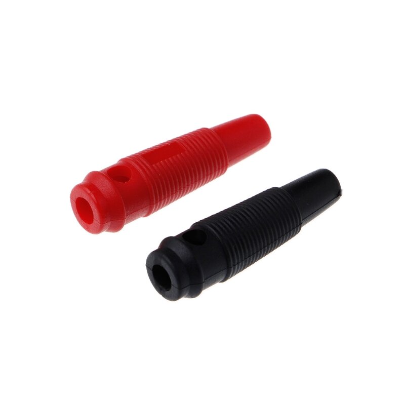 10 Pcs Red Black 4mm Solderless Side Stackable Banana Plug L15