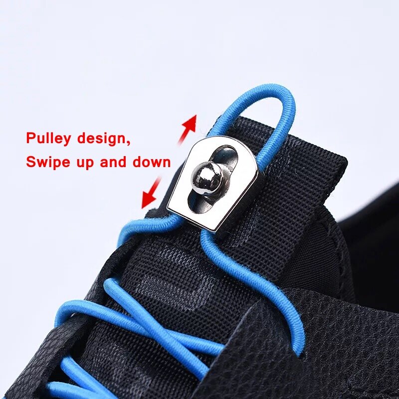 1Pair Reflective Shoelaces Elastic No Tie Shoe Laces Kids Adult Sneakers Quick Shoelace Round Shoe Laces Locking lacet chaussure