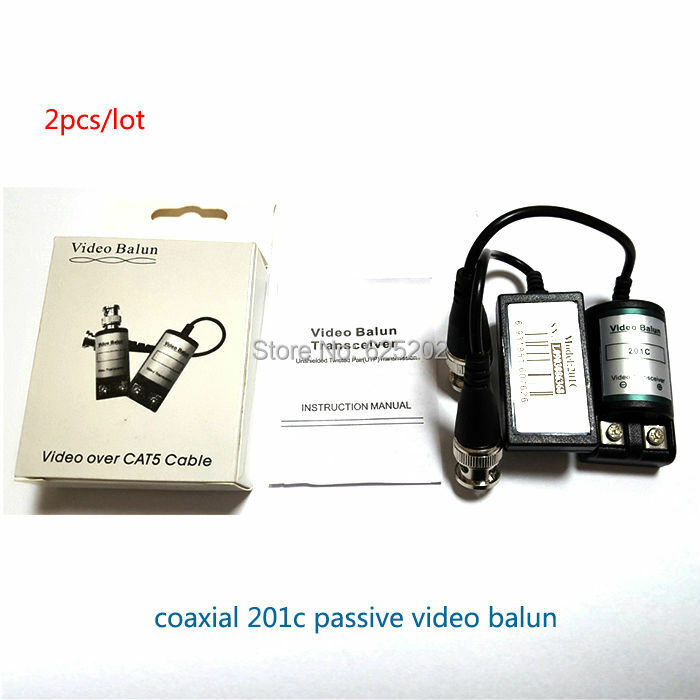Vídeo Balun Transceiver CCTV Camera, DVR BNC, UTP, CAT5, 1 canal passivo, 1 par, 201C, frete grátis