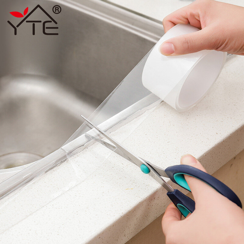 YTE 5 Size Kitchen Sink Waterproof Mildew Strong Self-adhesive Transparent Tape Bathroom Toilet Crevice Strip Self-adhesive Pool