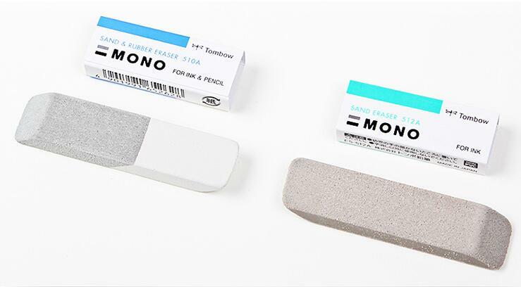 TOMBOW Mono Eraser For Ink Pencil Sand Eraser Scrub Rubber Double Head Ink Remover School Supplies Erasers ES-512A ES-510A