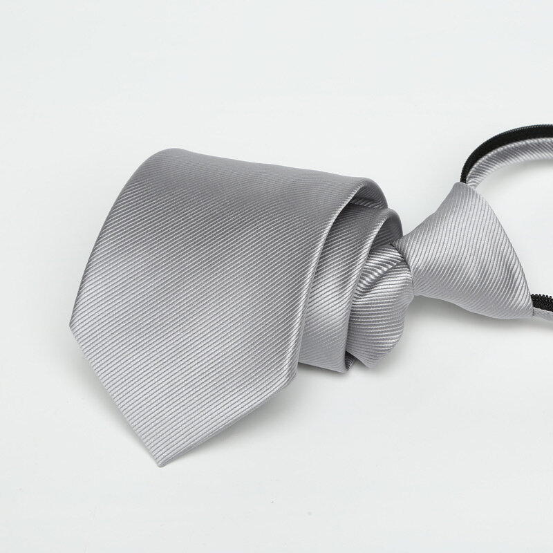 Corbata clásica de negocios para hombre, corbata formal de boda de 8cm, pequeña raya de plata, corbata de cuello con cremallera impermeable, accesorios de vestir, camisa de moda