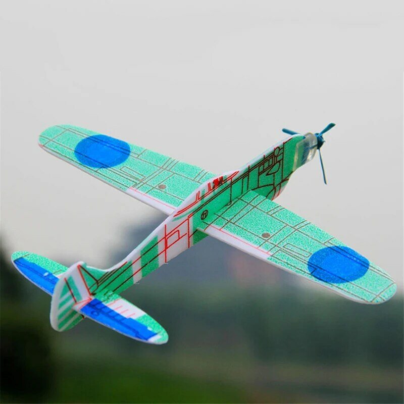 Warna Acak 1PC 19 Cm Tangan Melemparkan Terbang Glider Pesawat EPP Busa Pesawat Mini Drone Pesawat Model Mainan anak-anak
