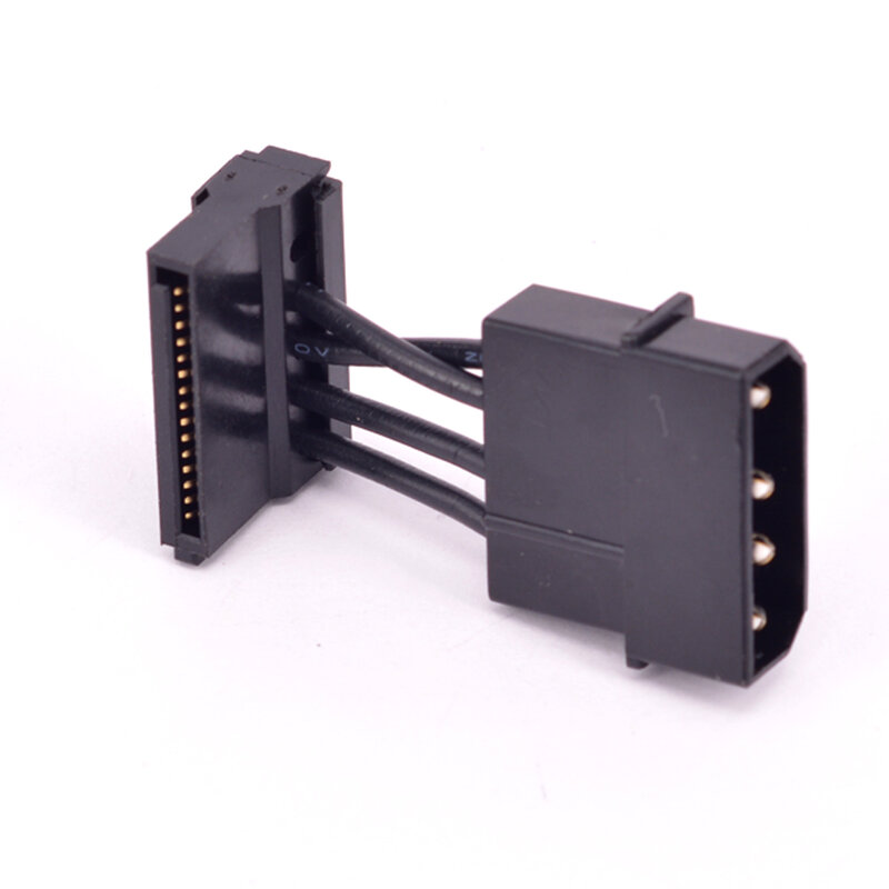 4Pin IDE Male to 15pin SATA male Power Supply Cable Right Angle SATA SSD Port to Molex D plug Converter Cable