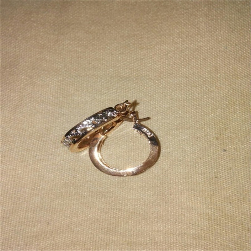 Elegante oco brincos de argola de ouro rosa para mulheres jóias de casamento brincos declaração de noivado brinco presentes y30