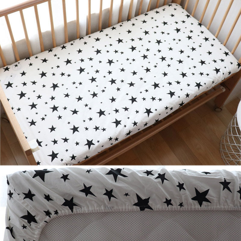 130x70cm 100% Cotton Baby Crib Fitted Sheet For Newborn Soft Bed Cot Mattress Cover Boy Girl Toddler Bedding Allow Custom Make