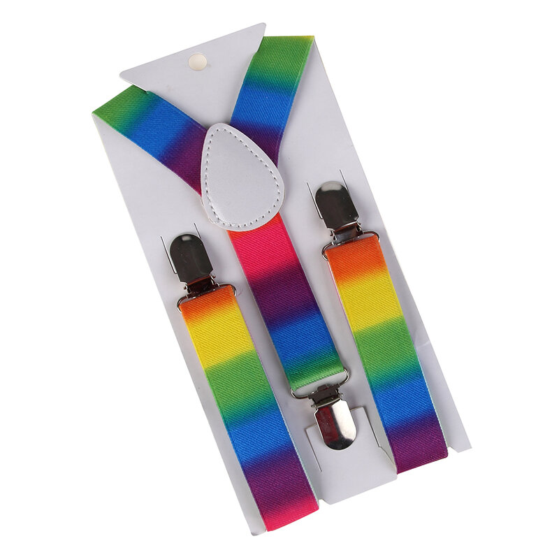 Conjuntos de tirantes y pajaritas con estampado de arcoíris para niños, Multicolor, ajustable, a la moda, novedad de 2019
