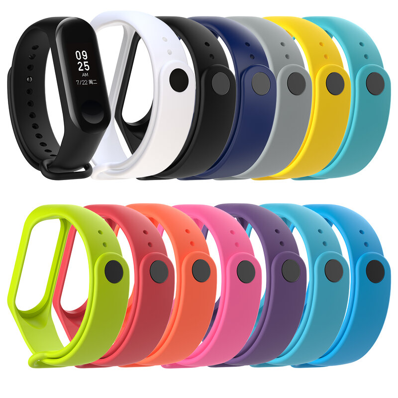 Silicone Smart Bracelet strap for Xiaomi Mi Band 3 4 Wrist Strap Colorful Pulsera Replacement Sport Wristband Strap for MiBand 3