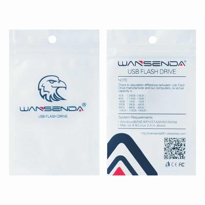 Wansenda-メタルUSBフラッシュドライブ,メモリスティック,キーチェーン,ステンレス鋼ペンドライブ,USB 2.0, 128GB, 64GB, 32GB, 16GB