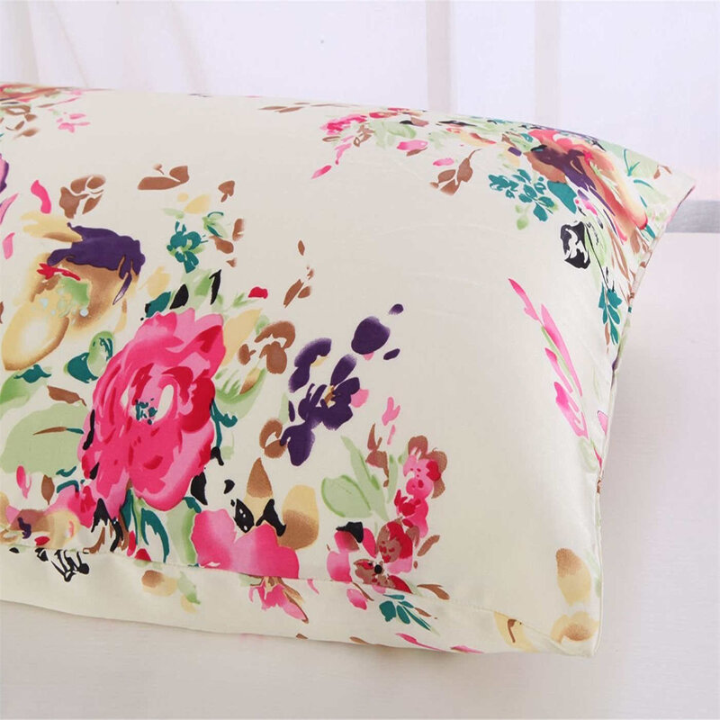 Funda de almohada de seda con diseño Floral y Morera natural, funda de almohada con cremallera para la salud, estándar, Queen King, 100%