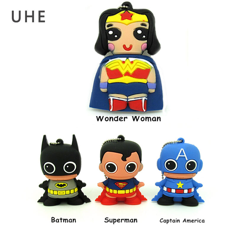 Super heros pendrive USB flash jazdy 64gb 32gb 16gb 8gb 4gb batman/superman/zastanawiam się, kobieta pendrive kapitan ameryka cle usb