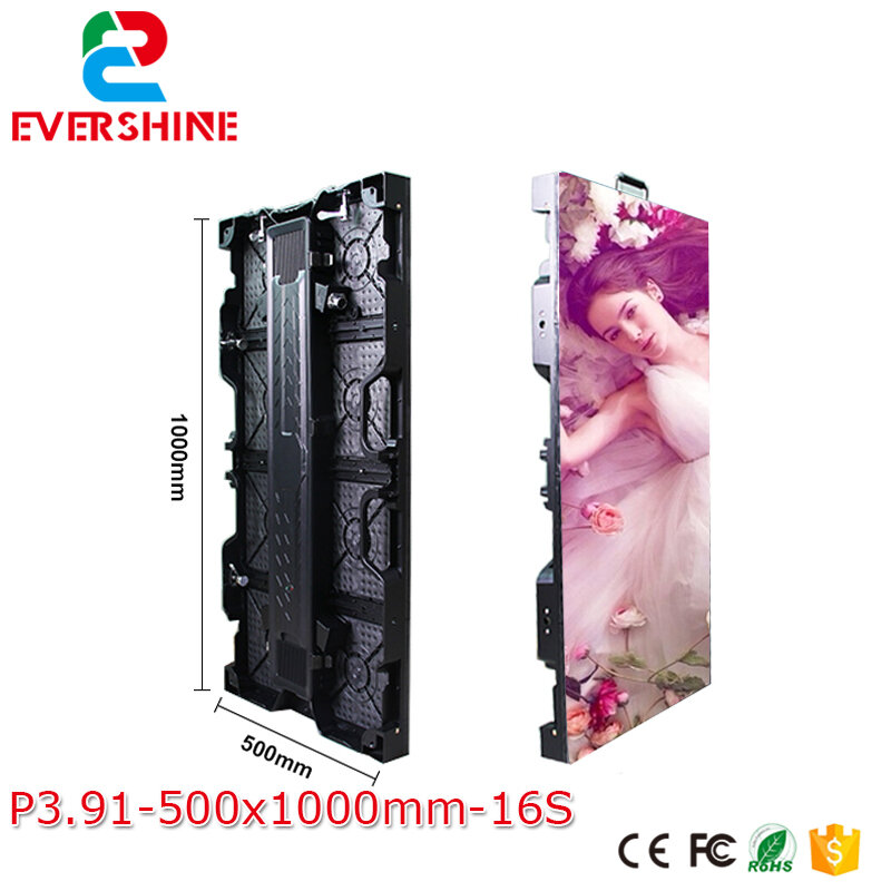 Indoor rental led display p3.91 video screen led Die-casting aluminum cabinet 500x1000mm