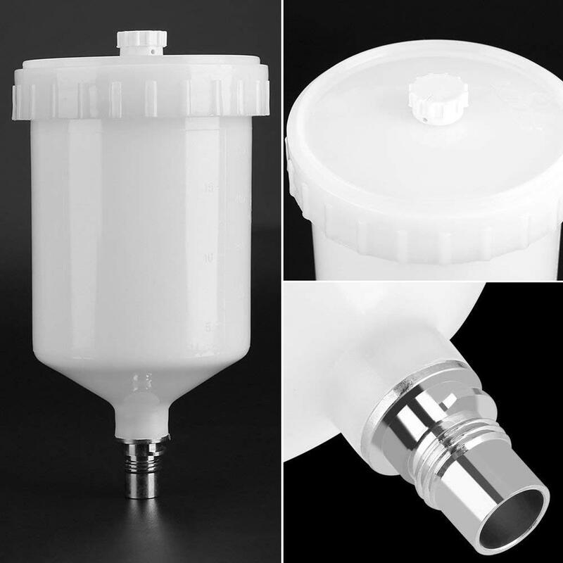 Hvlp Plastic Paint Cup, Pote para pulverizador Sata, Pulverizador de tinta a jato, Conector Branco, 600ml