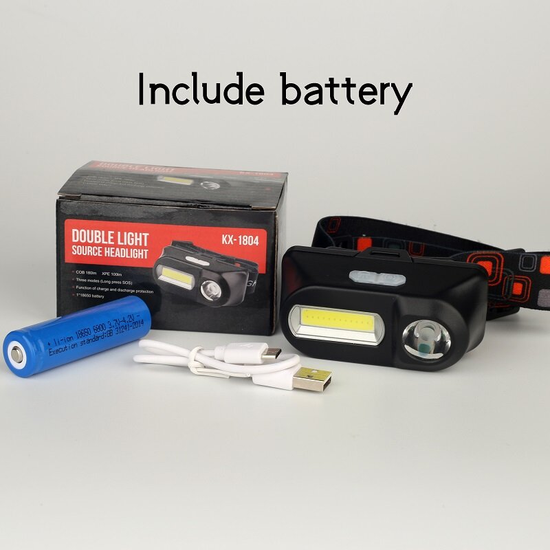 5W COB LED Wiederaufladbare Scheinwerfer 18650 Taschenlampe camping Tragbare mini XPE + COB Scheinwerfer USB lade Angeln Reiten Scheinwerfer