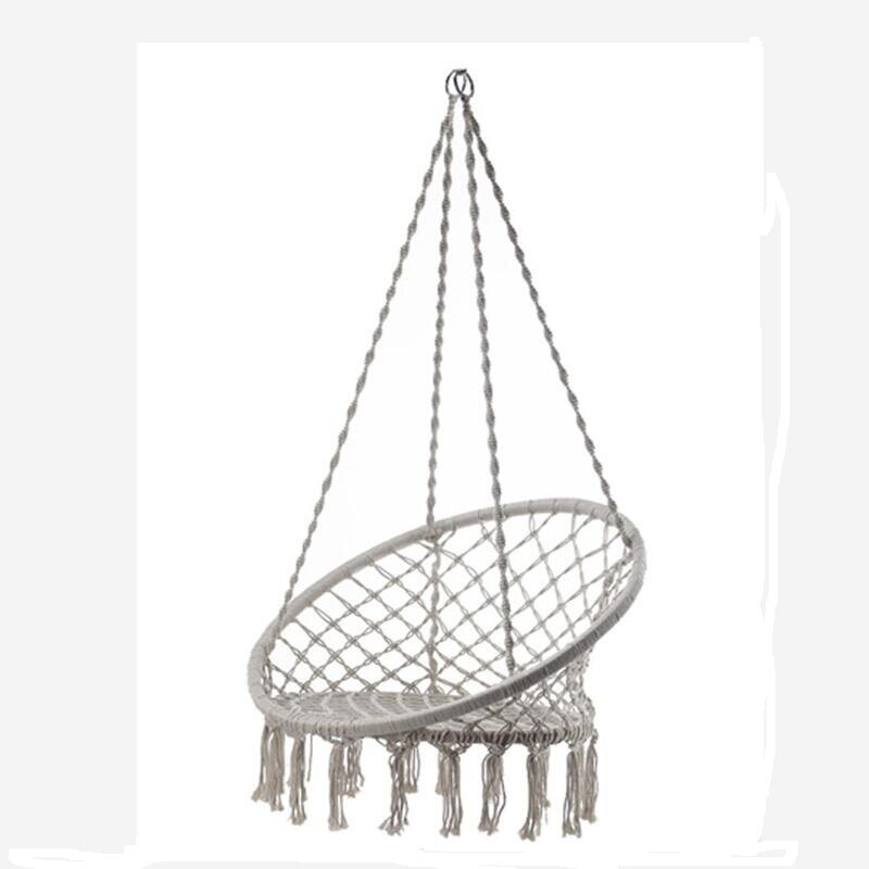 Estilo nórdico feito à mão malha redonda rede interior ao ar livre dormitório quarto crianças balanço cama crianças única cadeira rede decoração