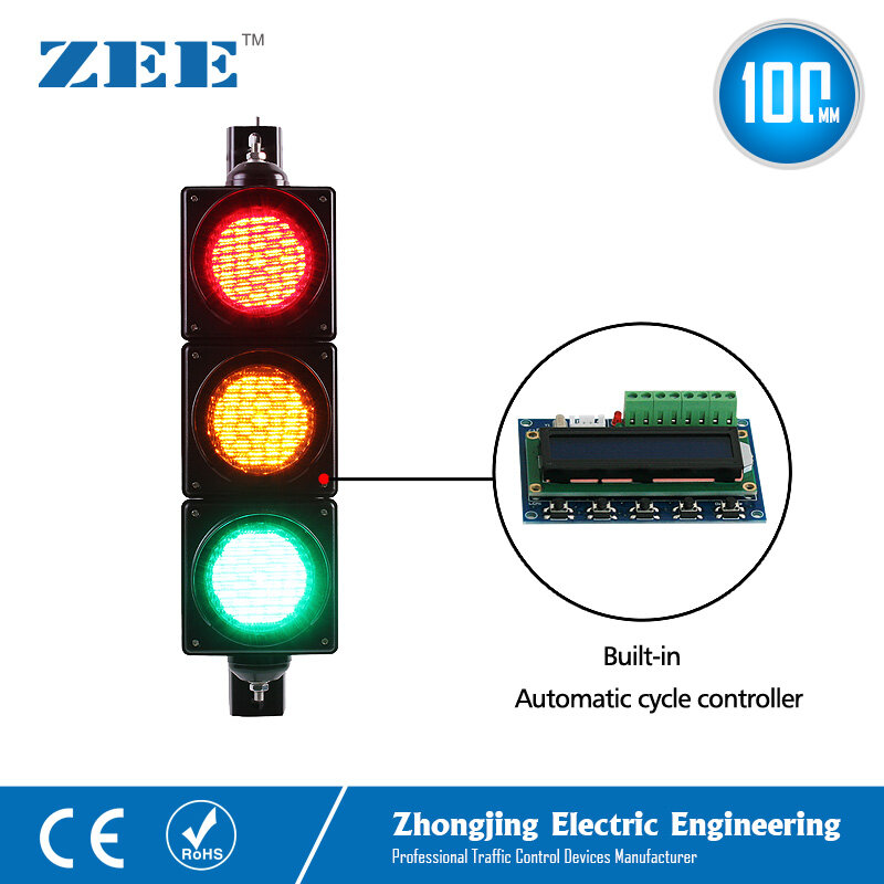 Controlador de luz de tráfico LED de ciclo automático integrado, bajo costo, controlador de tráfico simplificado, señales de tráfico LED