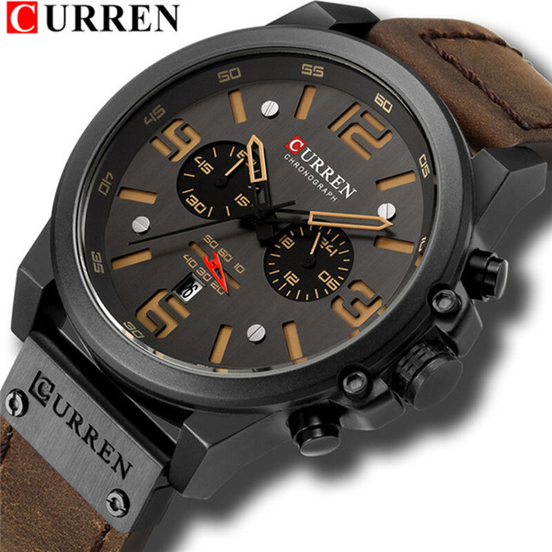 Лучший бренд класса люкс CURREN 8314 моды кожаный ремешок Кварцевые Для мужчин часы Повседневное Дата Бизнес мужской Наручные часы Montre Homme