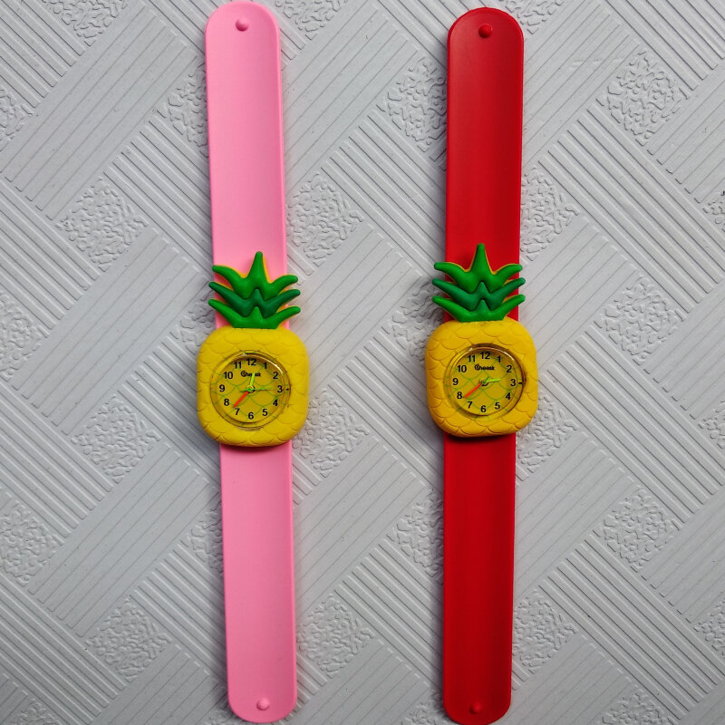 Relojes deportivos de silicona para niños y niñas, pulsera analógica con diseño de piña y fruta de dibujos animados, a la moda, 2018