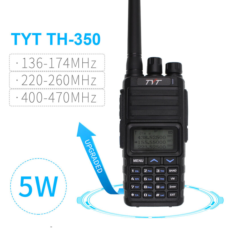 TYT TH-350 LeicBand AmPuebHam Radio FM Transcsec 136-174MHz 220-260MHz 400-470MHz Affichage en veille Communication sans fil