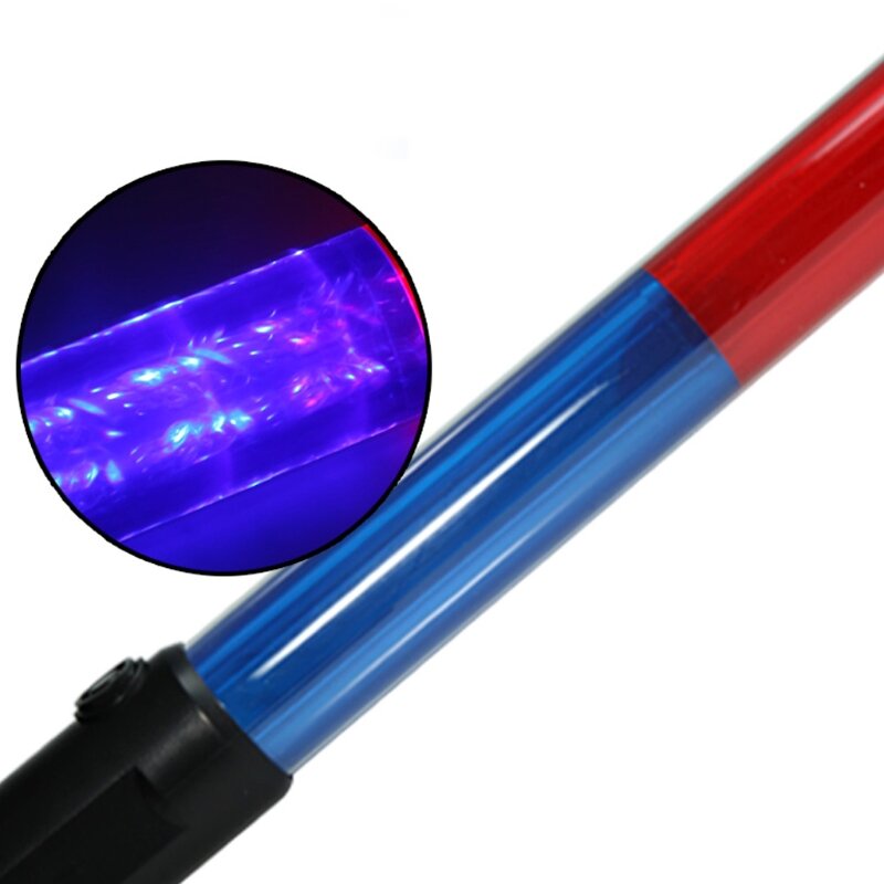 Leistungsstarke LED Taschenlampe Kunststoff Verkehrs Zauberstab Torch 4 Modi Blizzard Flash