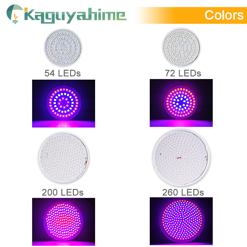Kaguyahime-Full Spectrum UV LED Grow Light, Luzes da planta interior, Lâmpadas de Crescimento, Lâmpada E27, 110V AC, 220V, 3W, 4W, 9W, 15W, 2Pcs