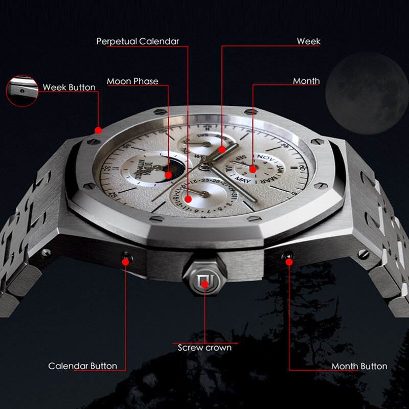 DIDUN men watch top brand luxury Automatic Mechanical Watches Men Luxury Brand Watch Men Sport Military WristWatch
