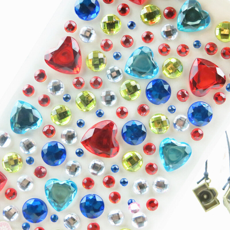 Strass autocollants en 3D pour enfant, fille, sticker diamant, gemme en cristal acrylique en trois dimensions, décoration DIY, nouveau,