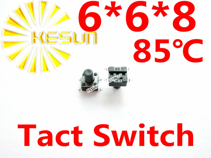 FREE SHIPPING 100PCS 6X6X8  SMD Tactile Tact Mini Push Button Switch Micro Switch Momentary
