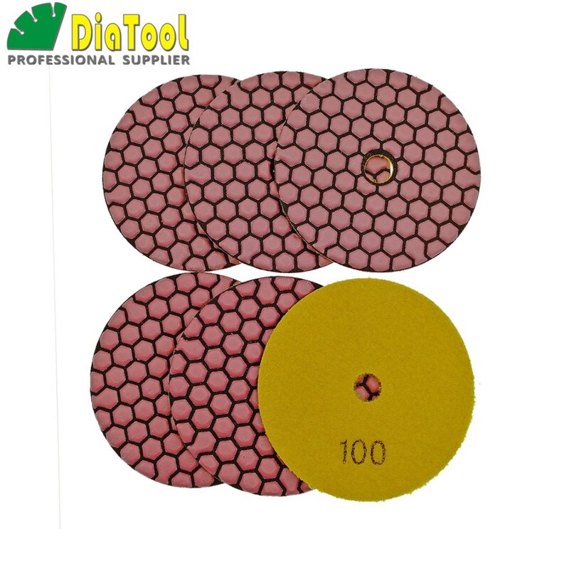 Almohadillas de pulido en seco para granito, mármol y cerámica, diámetro de 4 pulgadas, 6 piezas, 100mm, #100-1 B